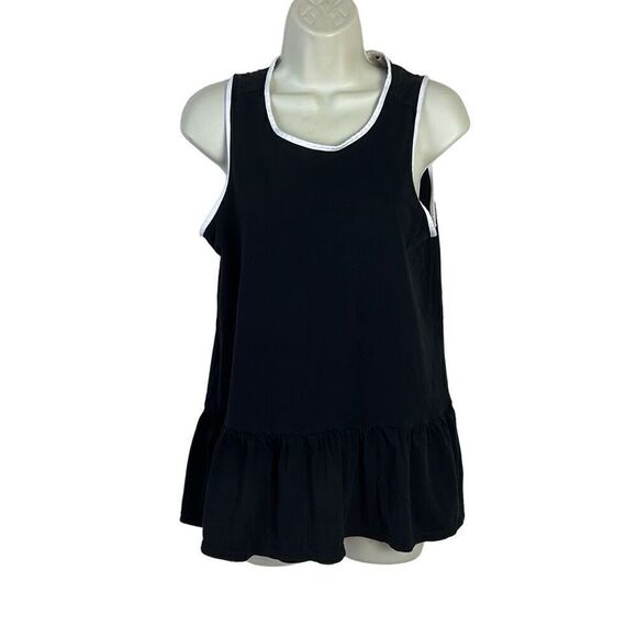 Kate Spade New York Black and White Bow Peplum Swing Top Tank Size  M - Picture 1 of 5